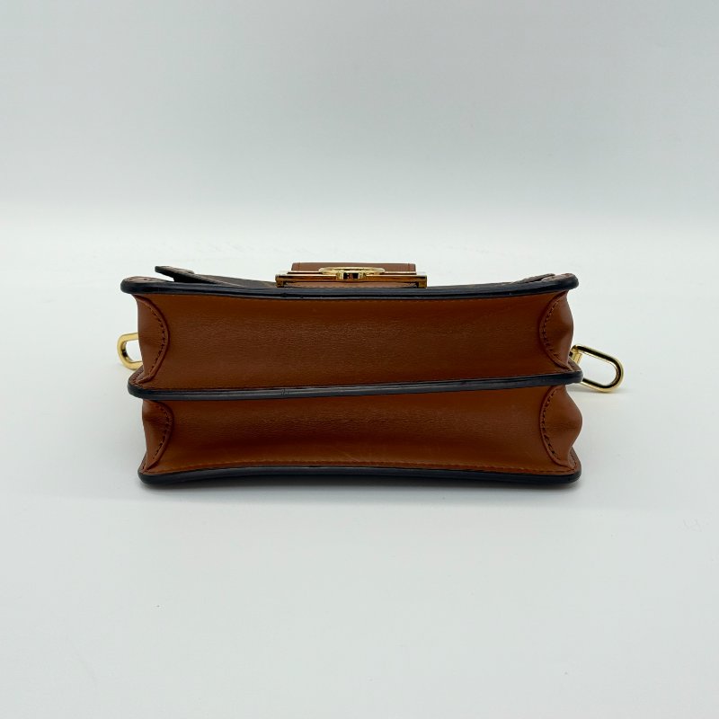 LOUIS VUITTON 路易威登 達芙妮 小號 經典花紋 焦糖色拼棕色 斜背包 單肩包-5