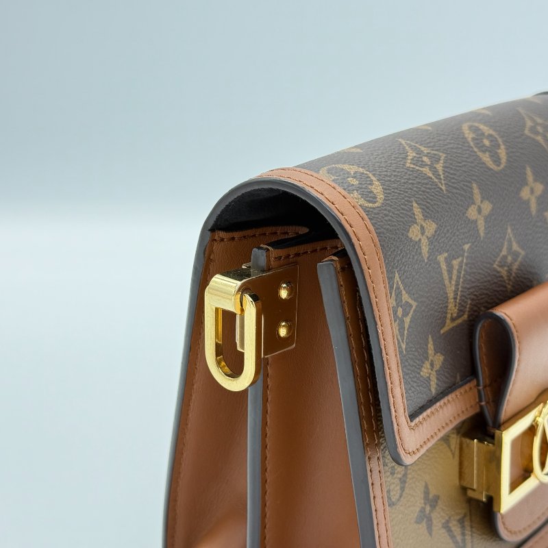 LOUIS VUITTON 路易威登 達芙妮 小號 經典花紋 焦糖色拼棕色 斜背包 單肩包-7