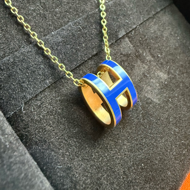 Hermes 特殊藍H項鍊-8