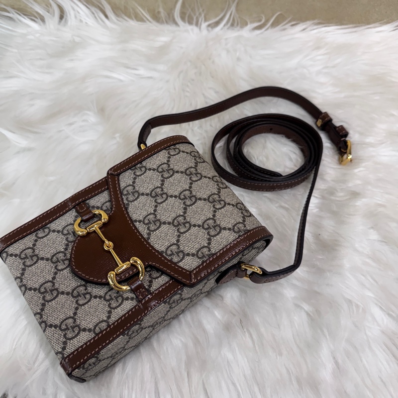 Gucci 1955 PVC 烏木色手機包-12