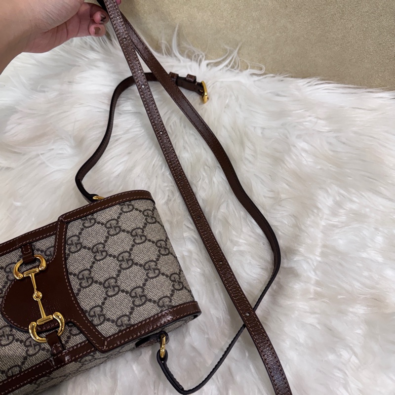 Gucci 1955 PVC 烏木色手機包-14