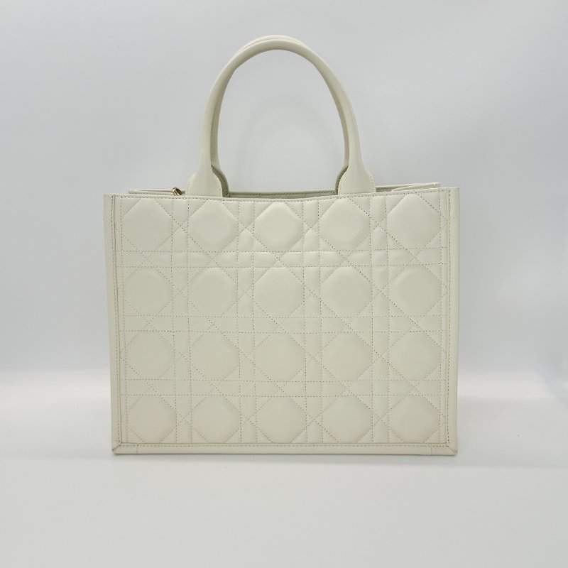 DIOR 迪奧 Book Tote 小牛皮 白色 中型手提單肩包-3