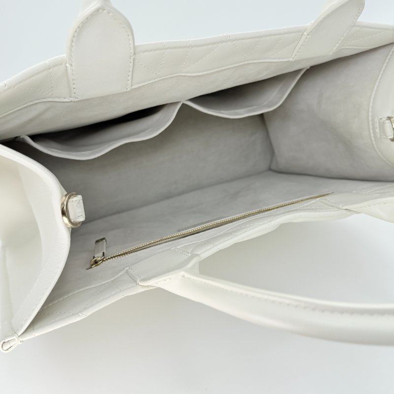 DIOR 迪奧 Book Tote 小牛皮 白色 中型手提單肩包-6