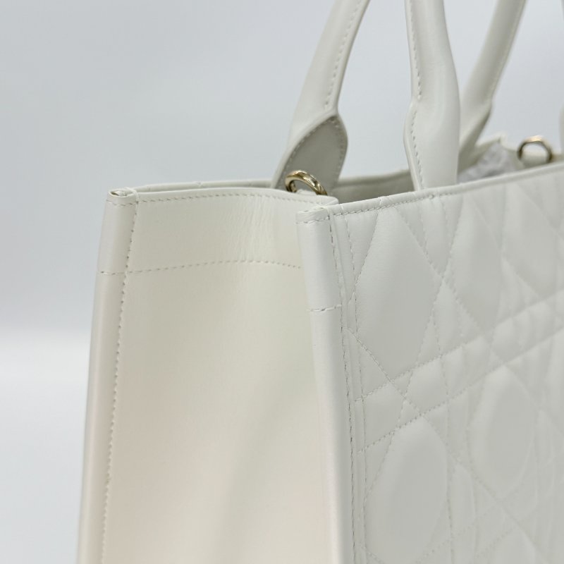DIOR 迪奧 Book Tote 小牛皮 白色 中型手提單肩包-9