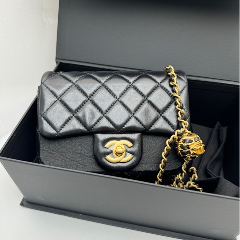 【99❤️】Chanel新款核桃 金珠(金球)方胖子 黑金 斜挎包