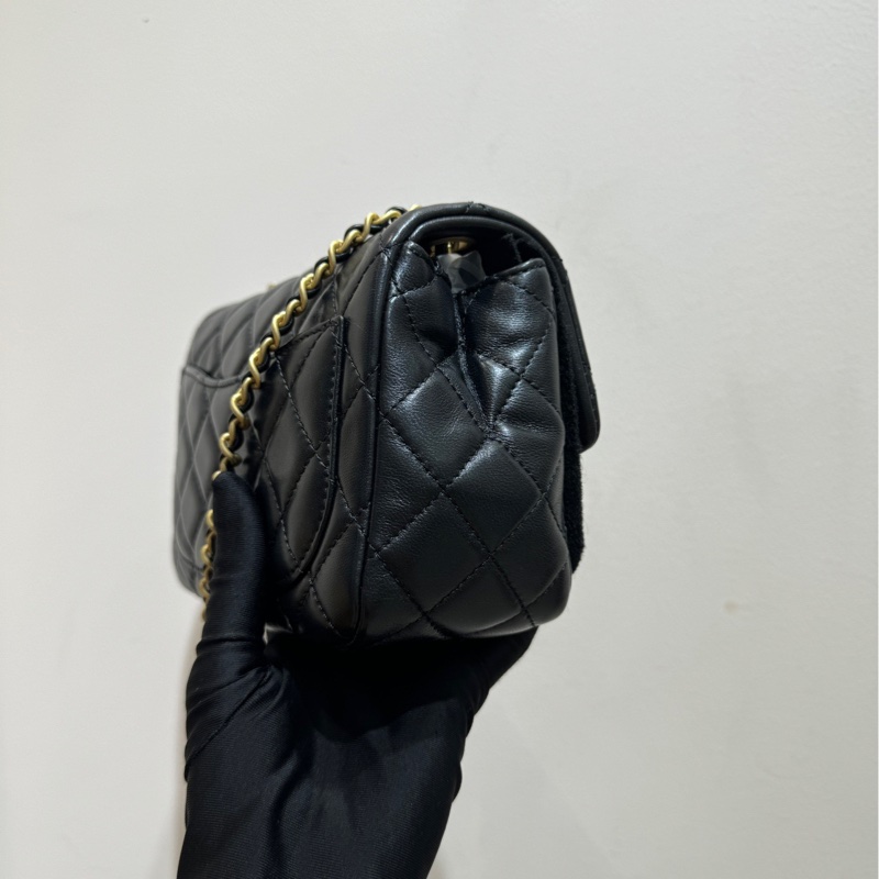 【99❤️】Chanel新款核桃 金珠(金球)方胖子 黑金 斜挎包-4