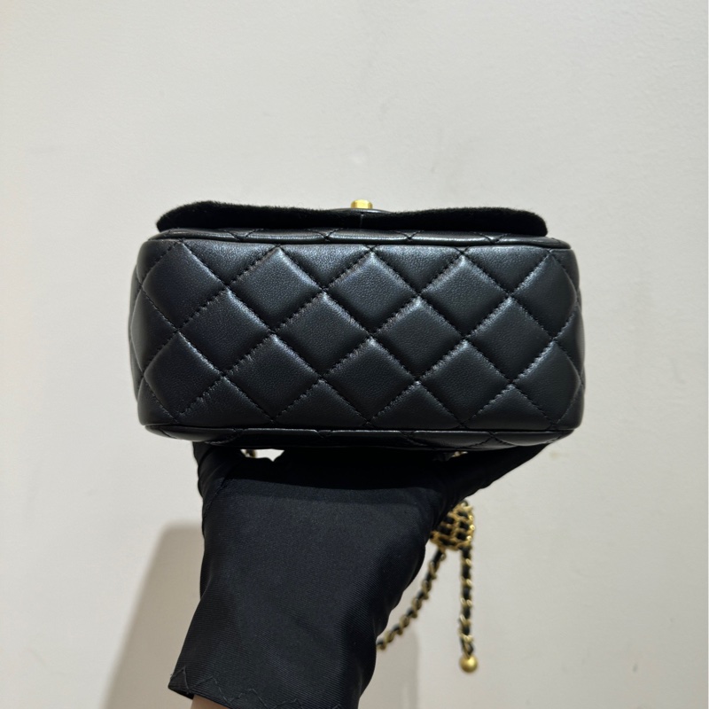 【99❤️】Chanel新款核桃 金珠(金球)方胖子 黑金 斜挎包-5