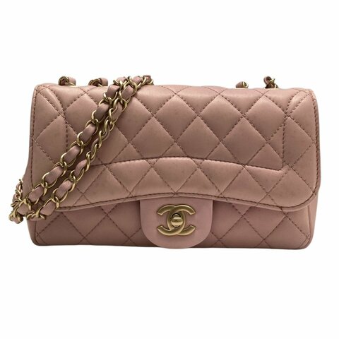 CHANEL 香奈兒 Mademoiselle Chic Flap 羊皮 肩背包 粉色