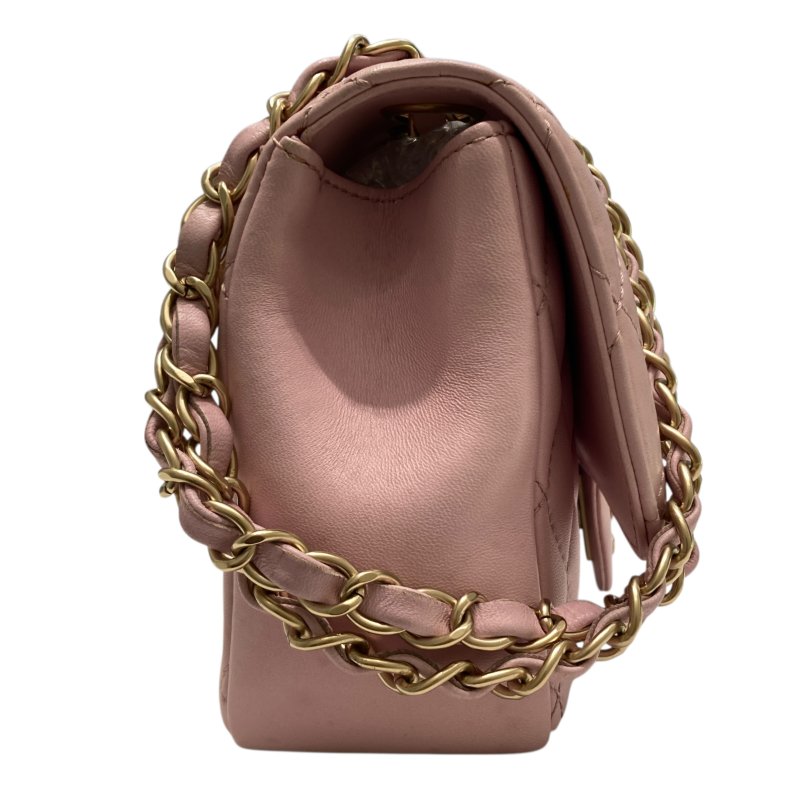 CHANEL 香奈兒 Mademoiselle Chic Flap 羊皮 肩背包 粉色-3