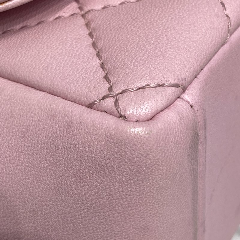 CHANEL 香奈兒 Mademoiselle Chic Flap 羊皮 肩背包 粉色-13