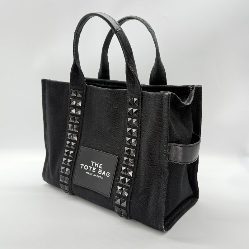 MARC JACOBS 黑色 卯釘托特包 把手手提包-2