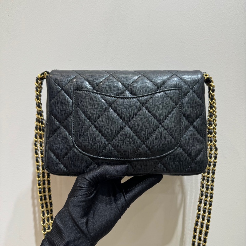 【全❤️】Chanel 24C黑金 荔枝紋牛皮方胖子芯片款 斜挎包-2