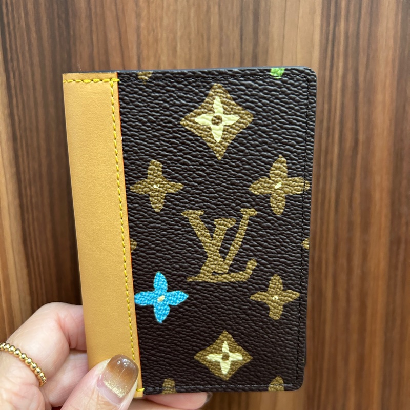 LV 原花彩色內交叉5卡對開卡夾M83337-0