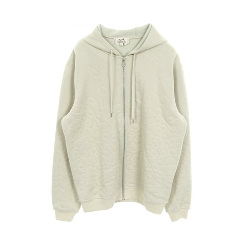 愛馬仕 Chaine dAncre 連帽衛衣，棉尼龍混紡，綠色，二手，男款 M 碼