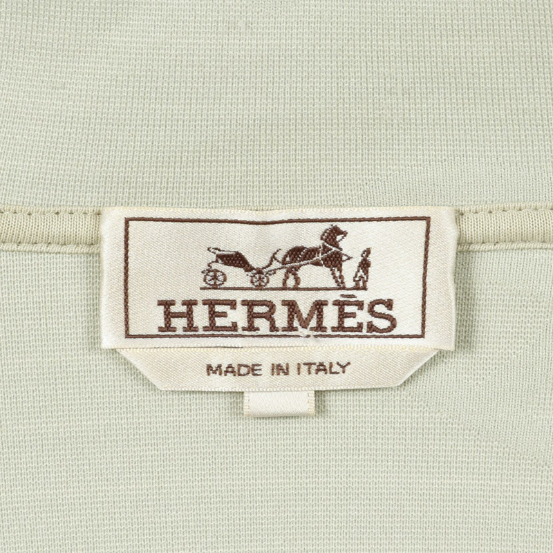 愛馬仕 Chaine dAncre 連帽衛衣,棉尼龍混紡,綠色,二手,男款 M 碼-2