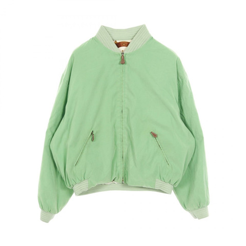 愛馬仕 (HERMES) 羽絨服，絲毛尼龍腈綸/聚酯/真絲混紡，綠色米色多色米色，二手，男女通用