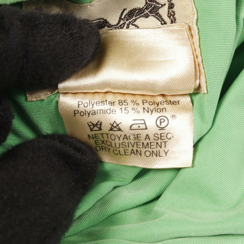 愛馬仕 (HERMES) 羽絨服,絲毛尼龍腈綸/聚酯/真絲混紡,綠色米色多色米色,二手,男女通用-4