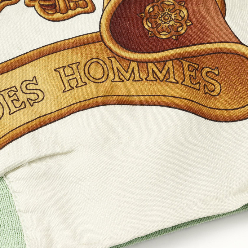 愛馬仕 (HERMES) 羽絨服,絲毛尼龍腈綸/聚酯/真絲混紡,綠色米色多色米色,二手,男女通用-7