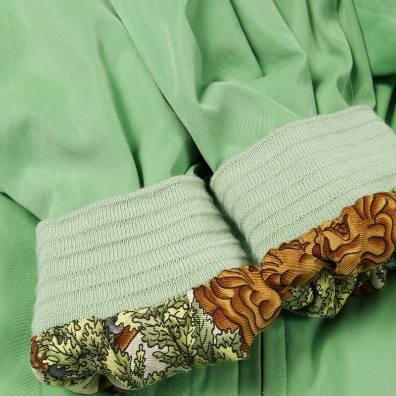 愛馬仕 (HERMES) 羽絨服,絲毛尼龍腈綸/聚酯/真絲混紡,綠色米色多色米色,二手,男女通用-13