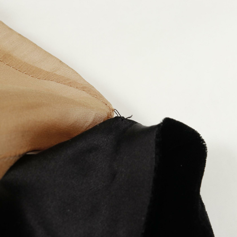 BURBERRY 連身裙 4560687 絲質皮革聚酯棕色黑色二手女裝 UK8-5