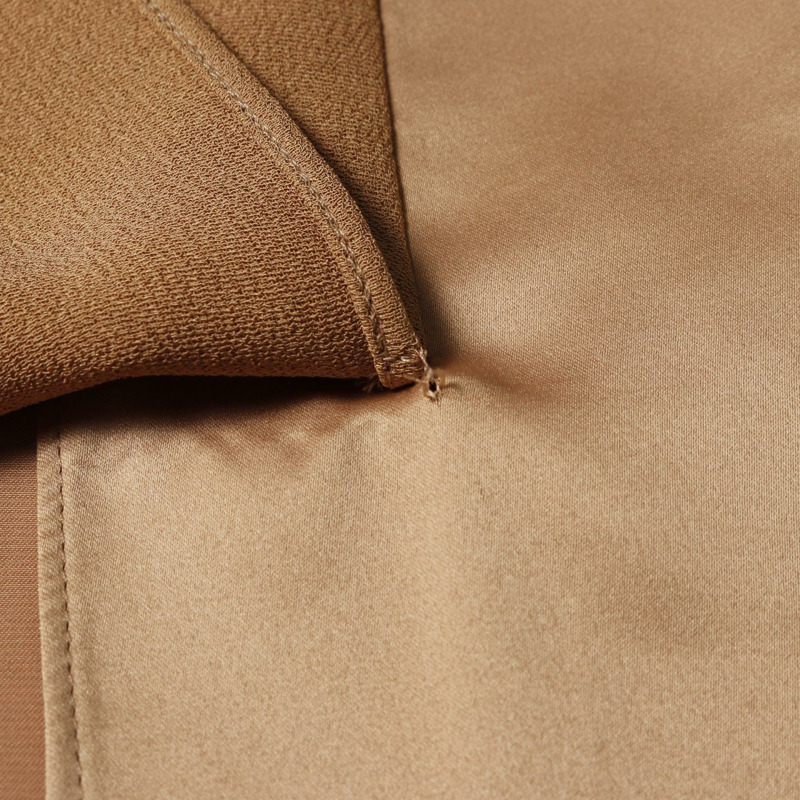 BURBERRY 連身裙 4560687 絲質皮革聚酯棕色黑色二手女裝 UK8-6