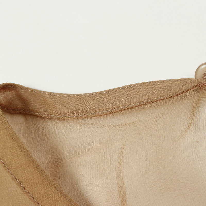 BURBERRY 連身裙 4560687 絲質皮革聚酯棕色黑色二手女裝 UK8-7