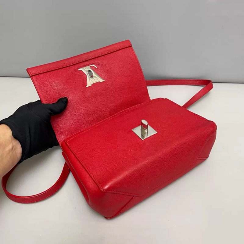 LV路易威登Mylockme BB紅色牛皮荔枝紋包-5