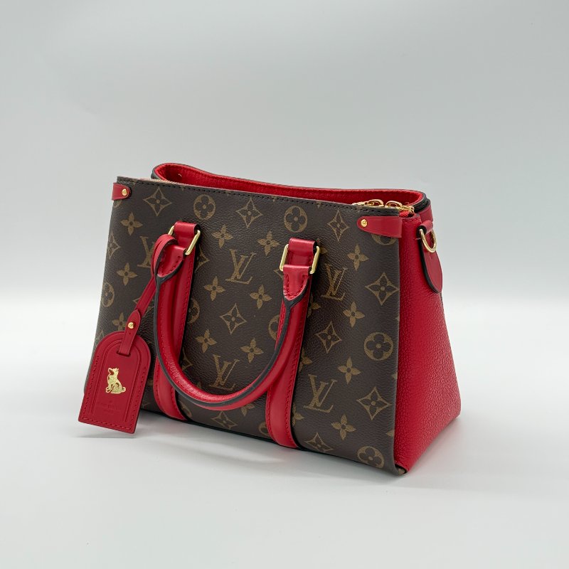 LOUIS VUITTON 路易威登 Soufflot BB 經典花紋 紅色牛皮 手提包 斜背包 M44818-2
