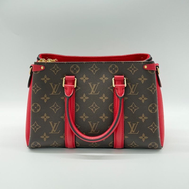 LOUIS VUITTON 路易威登 Soufflot BB 經典花紋 紅色牛皮 手提包 斜背包 M44818-3