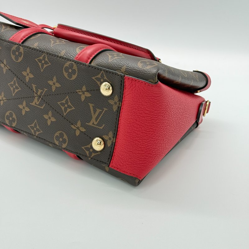 LOUIS VUITTON 路易威登 Soufflot BB 經典花紋 紅色牛皮 手提包 斜背包 M44818-5