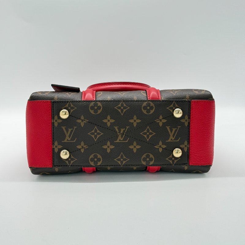 LOUIS VUITTON 路易威登 Soufflot BB 經典花紋 紅色牛皮 手提包 斜背包 M44818-6