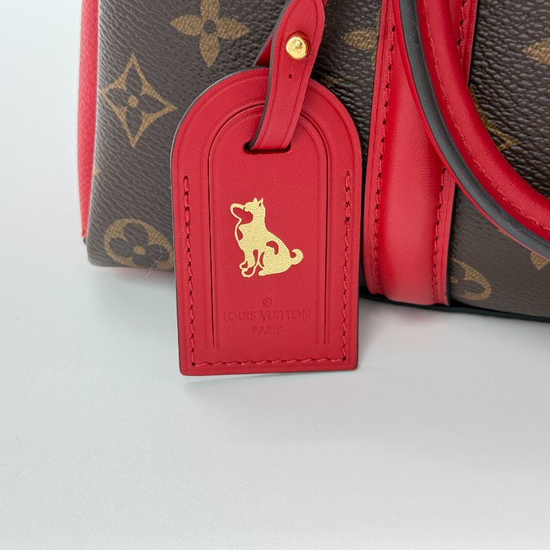 LOUIS VUITTON 路易威登 Soufflot BB 經典花紋 紅色牛皮 手提包 斜背包 M44818-7