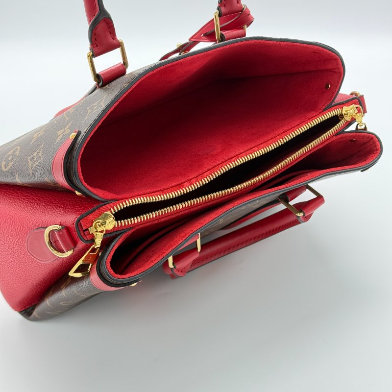 LOUIS VUITTON 路易威登 Soufflot BB 經典花紋 紅色牛皮 手提包 斜背包 M44818-8