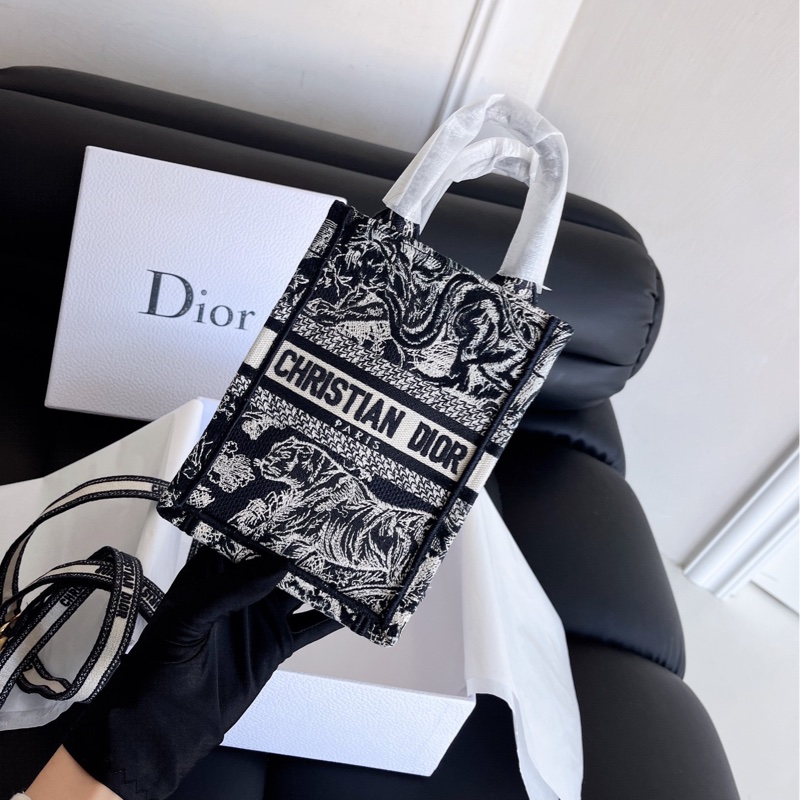 【近新閒置品】DIOR 迪奧 mini 竪版動物園 tote包手提斜挎,新款帶肩帶款-5