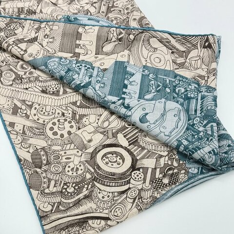 HERMES 愛馬仕 Des Chevaux Sous le Capot 喀什米爾羊毛絲綢 方巾