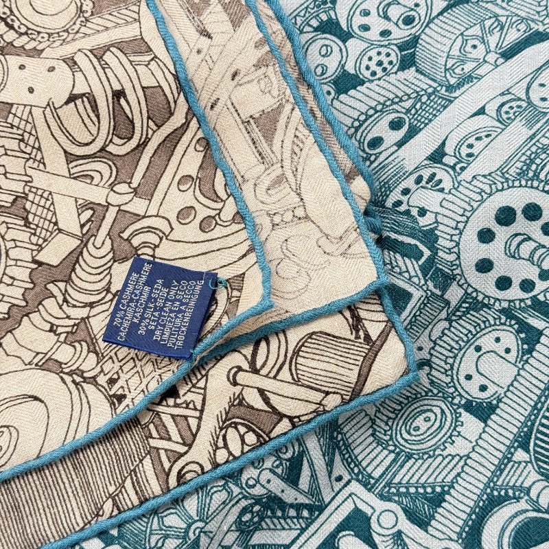 HERMES 愛馬仕 Des Chevaux Sous le Capot 喀什米爾羊毛絲綢 方巾-4