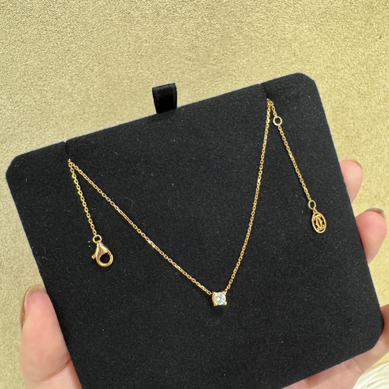 Cartier C de Cartier 750玫瑰金單鑽項鍊 0.21克拉 近全新-4