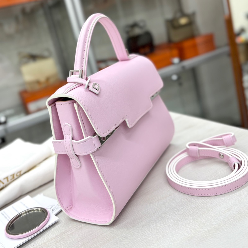 【近新閒置品】Delvaux 德爾沃 粉色tempete小號手提肩背斜挎包-2