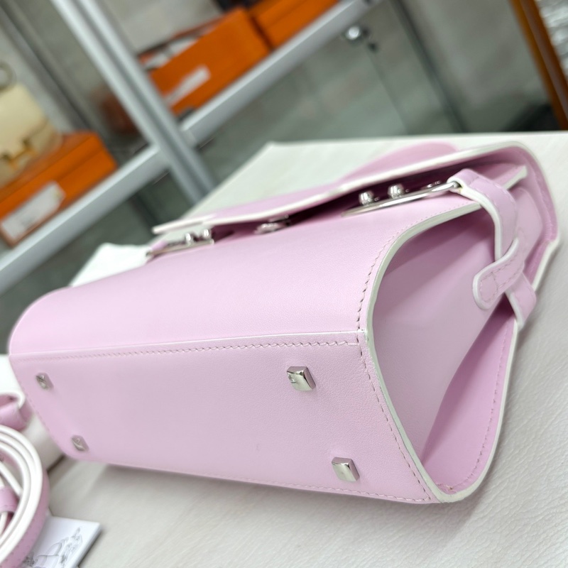 【近新閒置品】Delvaux 德爾沃 粉色tempete小號手提肩背斜挎包-3