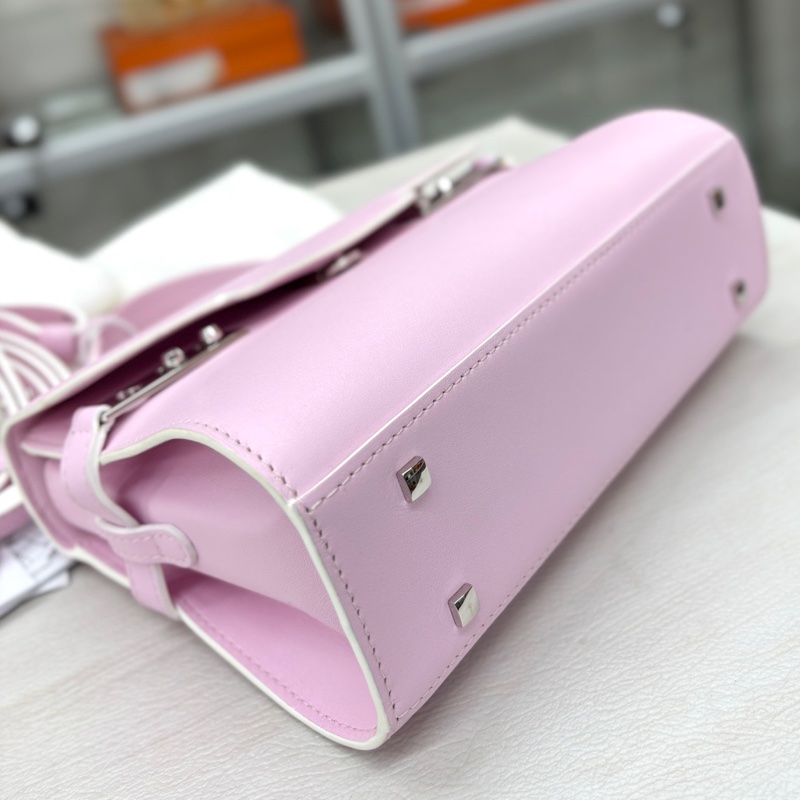 【近新閒置品】Delvaux 德爾沃 粉色tempete小號手提肩背斜挎包-4