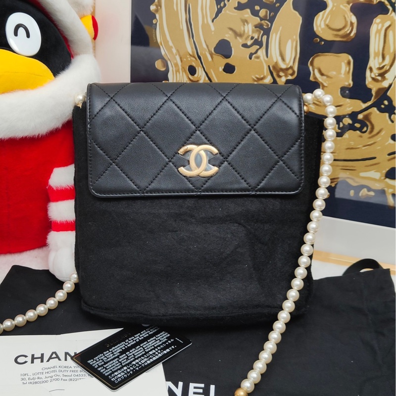 【全❤全套帶票】Chanel Gabrielle流浪金扣珍珠鏈條斜挎單肩包-0