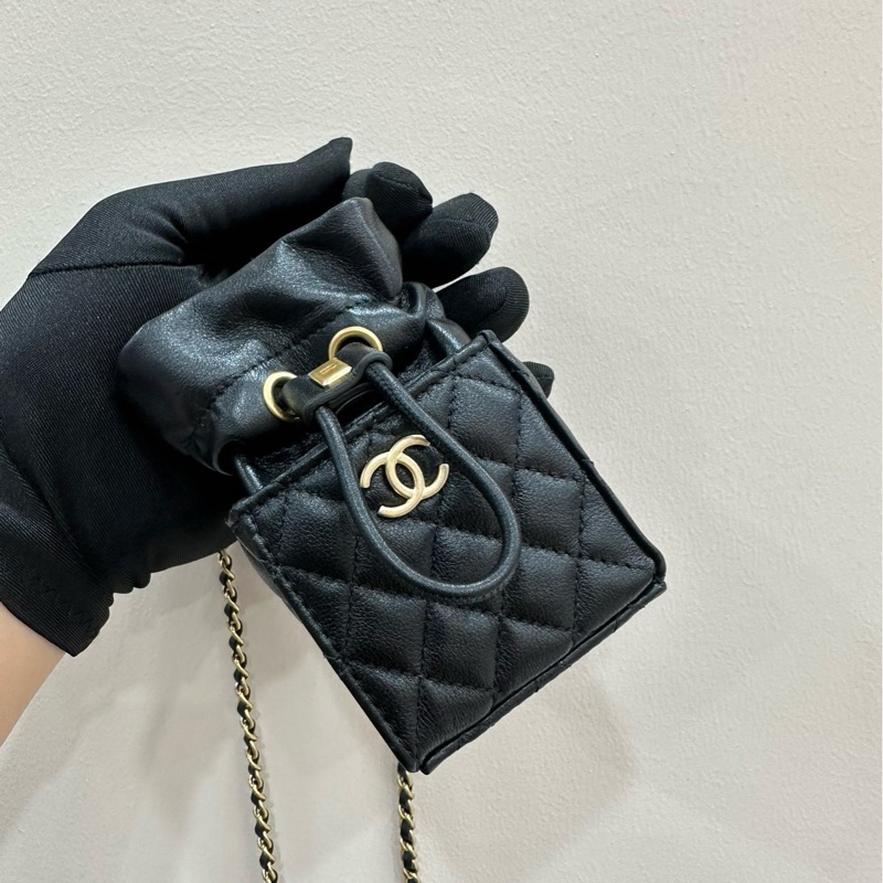 【全❤️】Chanel 黑金燒賣羊皮 皮穿鏈mini單肩包  斜挎包-1