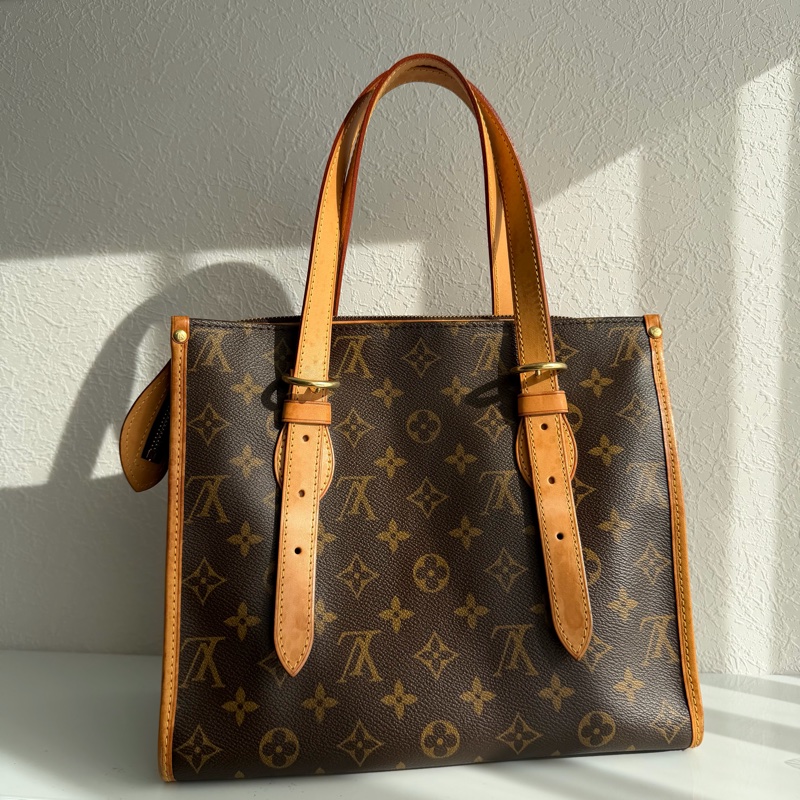 Lv雙金球老花手提 肩背包 背帶可調整-6