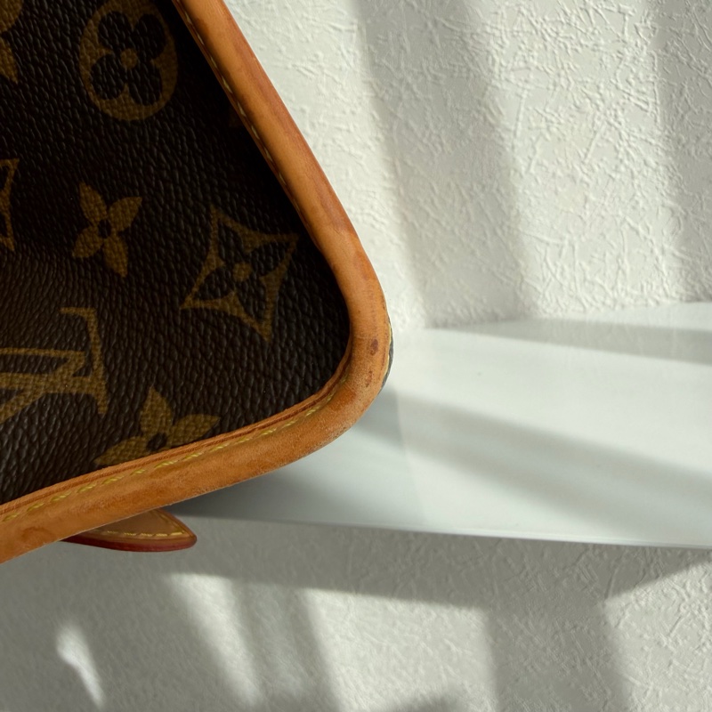 Lv雙金球老花手提 肩背包 背帶可調整-11