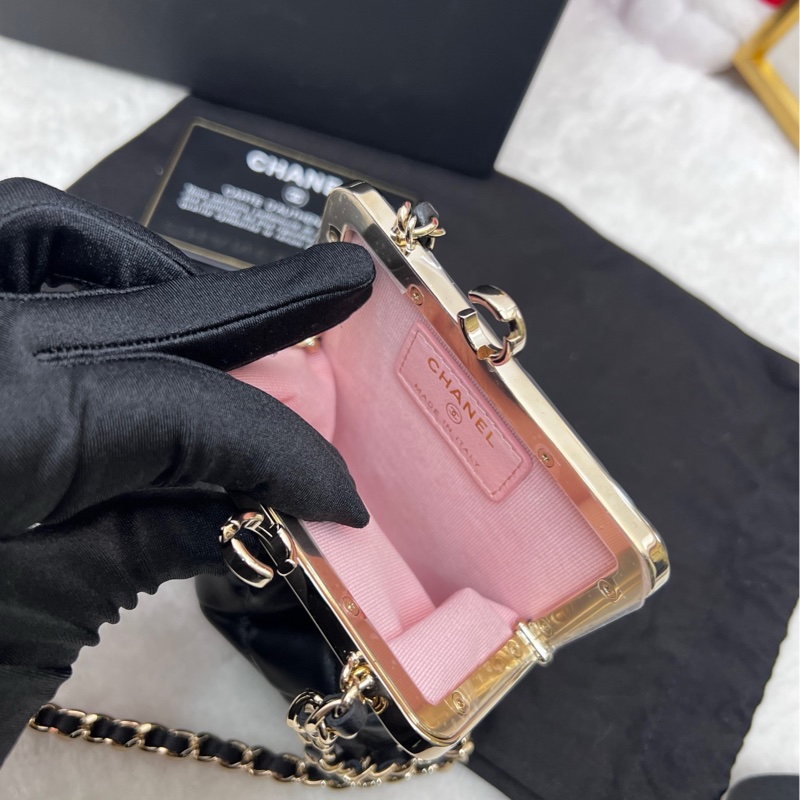 【99❤】Chanel 22s新款mini黑金蛙口包鏈條包 斜挎包-2