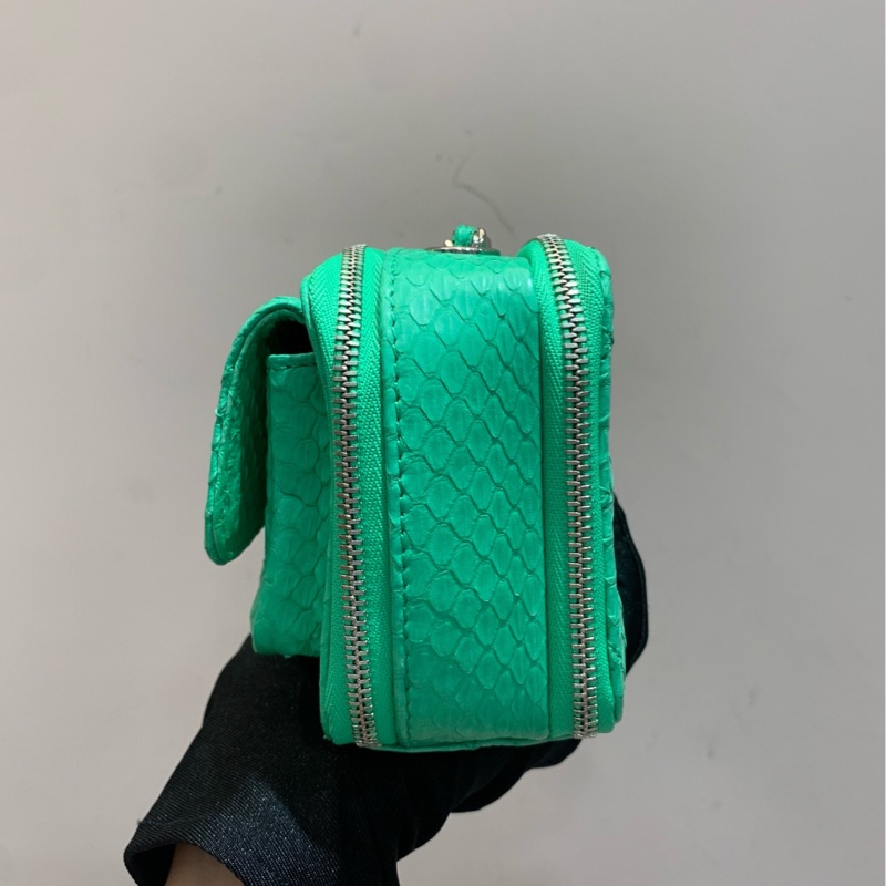 【全套❤️】Chanel mini 相機包 斜挎包 竹子綠銀扣-4