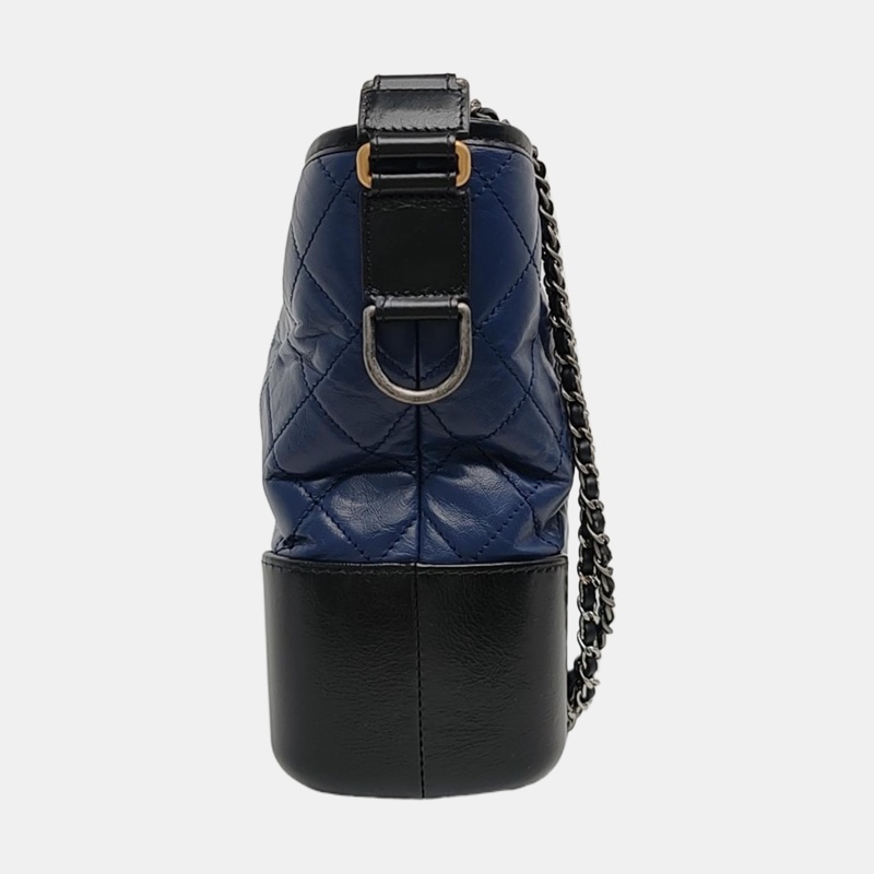 CHANEL Gabrielle 藍色拼黑色 中號 肩背包-1