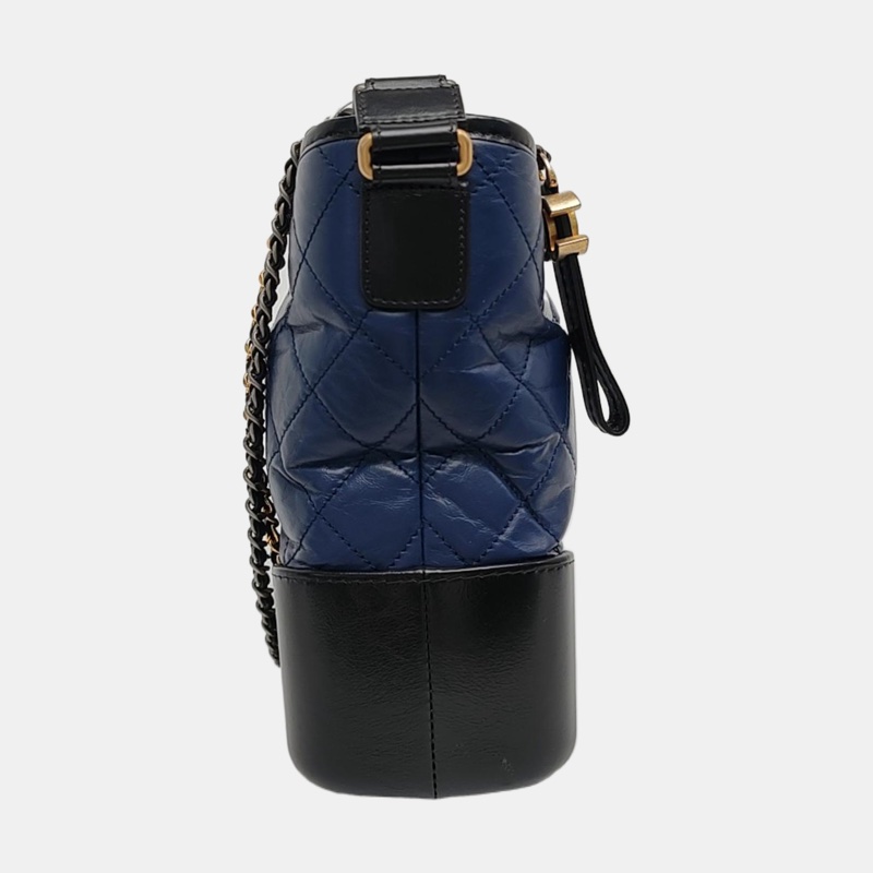 CHANEL Gabrielle 藍色拼黑色 中號 肩背包-2