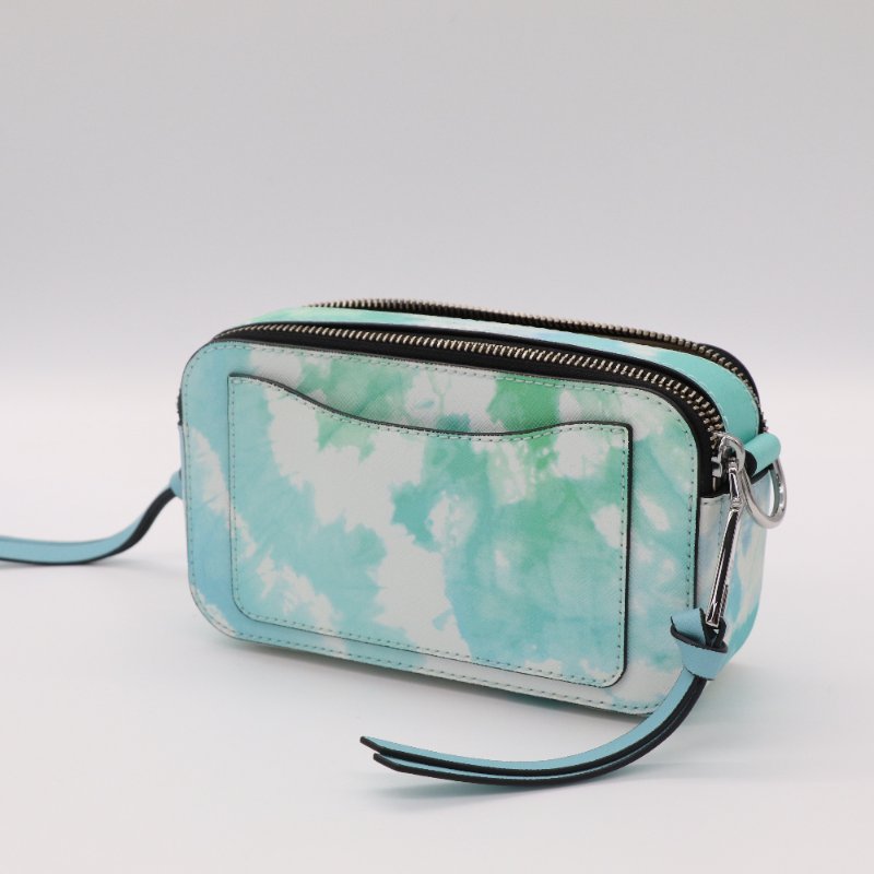 MARC JACOBS 漸變藍色水彩 金屬銀 Logo 皮革 斜挎包 相機包 斜背包-5