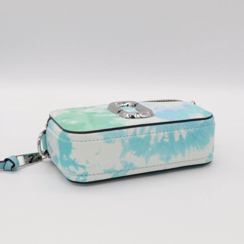 MARC JACOBS 漸變藍色水彩 金屬銀 Logo 皮革 斜挎包 相機包 斜背包-8